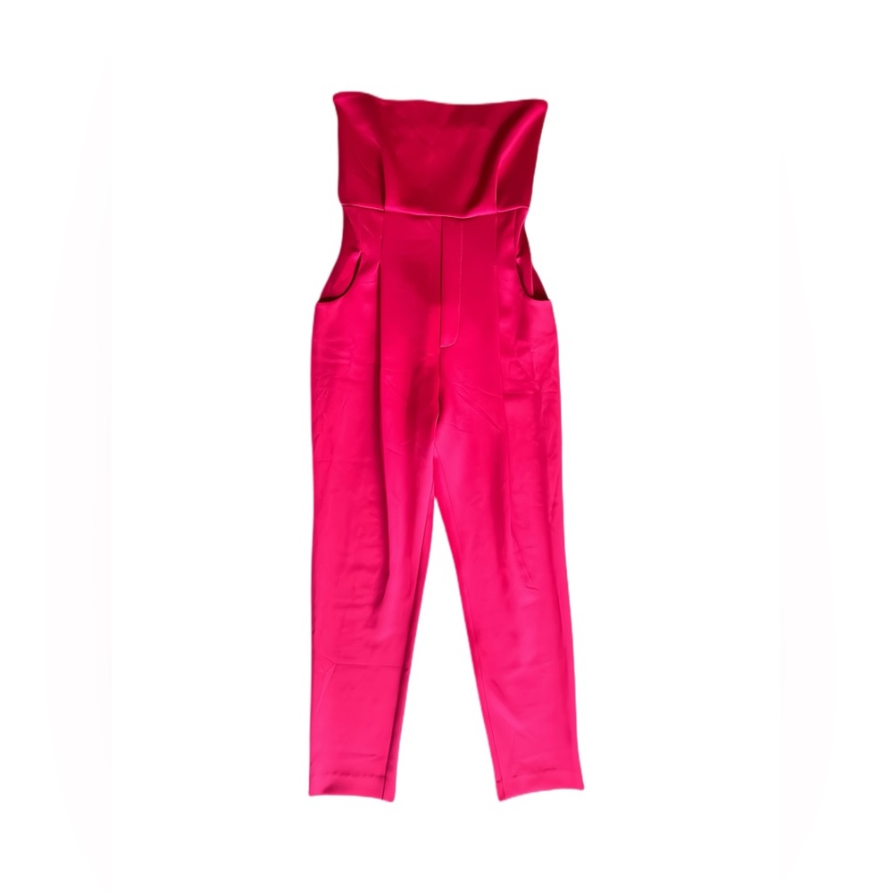 Elegant Strapless hot Pink Jumpsuit